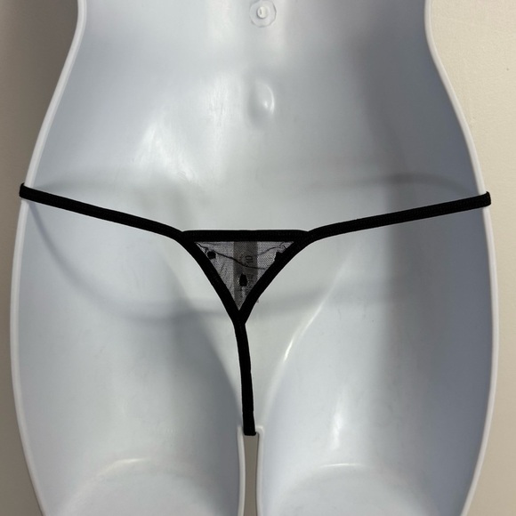 NEW Mapale Sheer Mesh Thong Bra Set Womens M / L Black NWOT - Picture 6 of 16